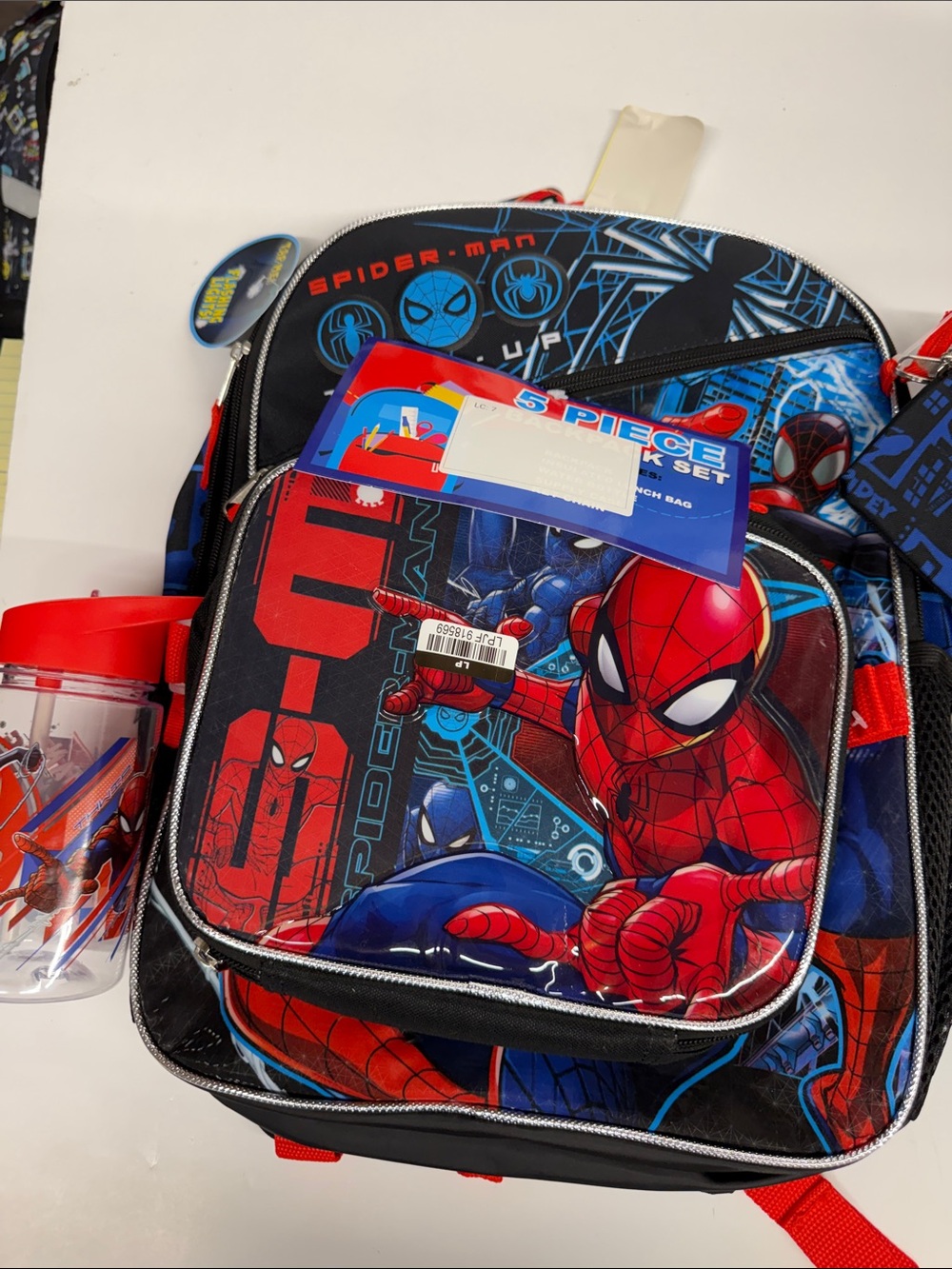 NEW Spiderman Kids Backpack Set - Lunch box